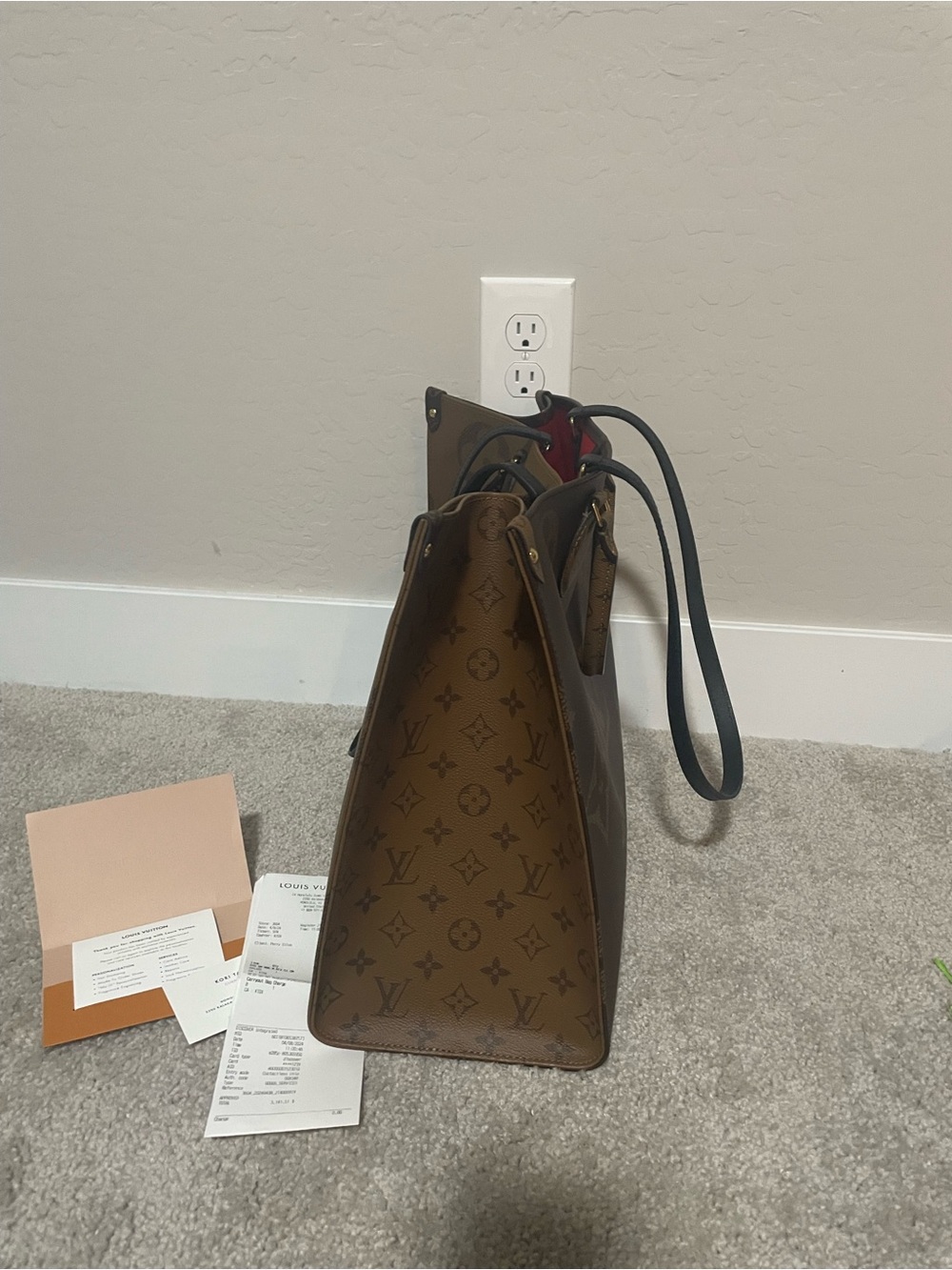 Louis Vuitton Monogram Canvas Tote with Black Straps - Picture 8 of 12
